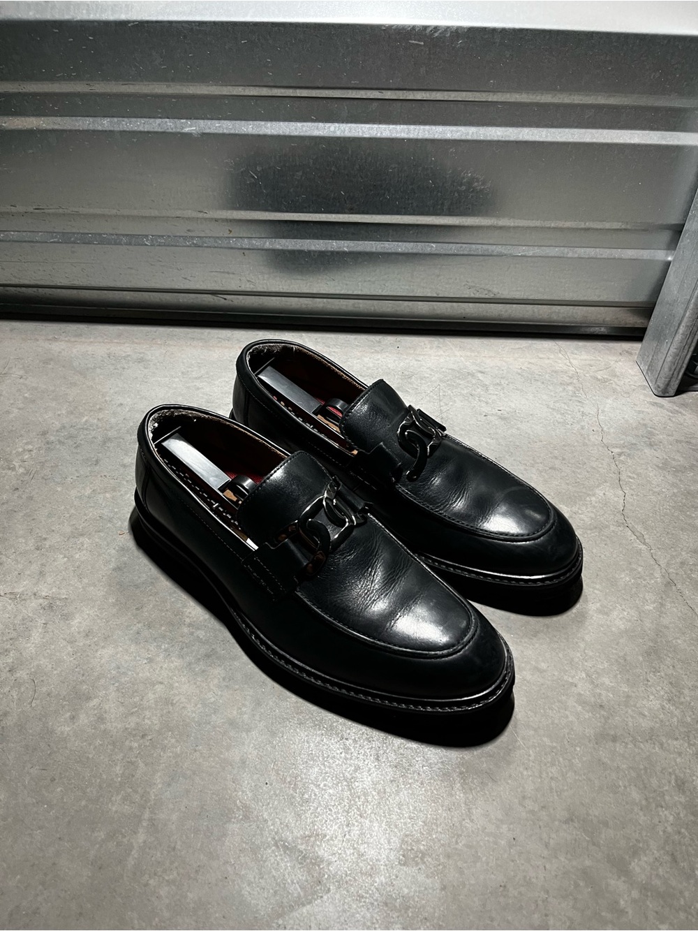Stacy Adams Black Leather Bit Loafers Redzone Collection